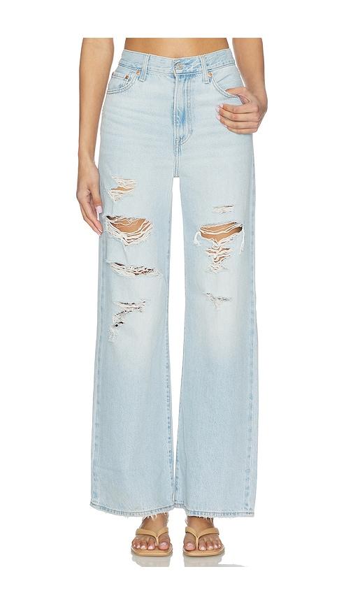 levi's ribcage wide leg in blue. - size 24 (also in 26, 25, 27, 28, 30, 31, 32)