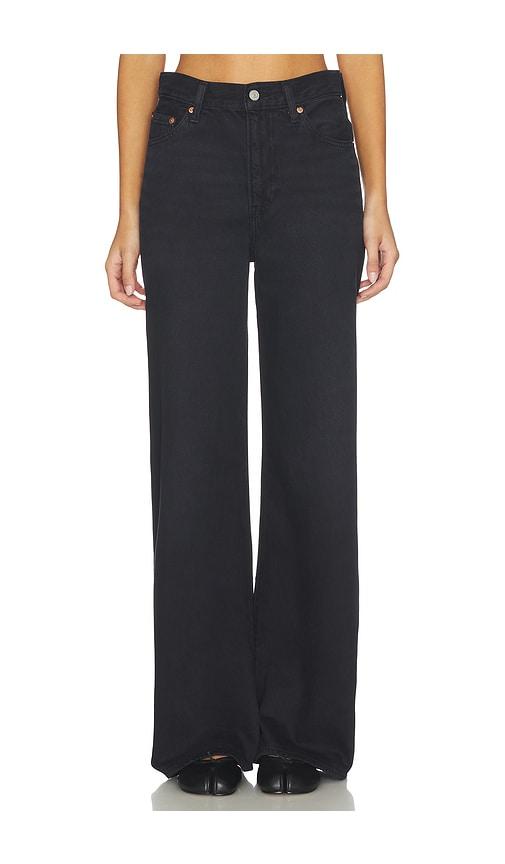 levi's ribcage wide leg jeans in black. - size 24 (also in 25, 26, 27, 28)
