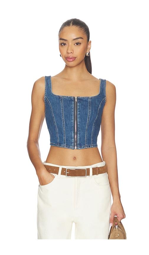 levi's seamed zip bustier in navy. - size l (also in s, xs, m)