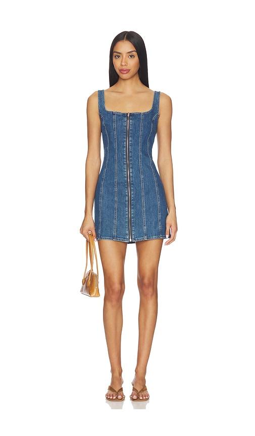 levi's seamed zip dress in blue. - size l (also in m, xl)