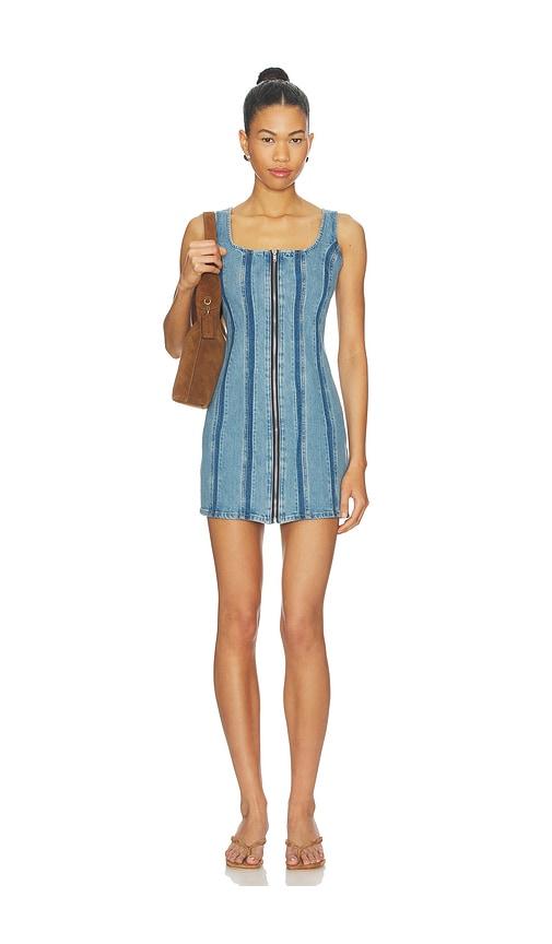 levi's seamed zip dress in blue. - size m (also in xs, s)