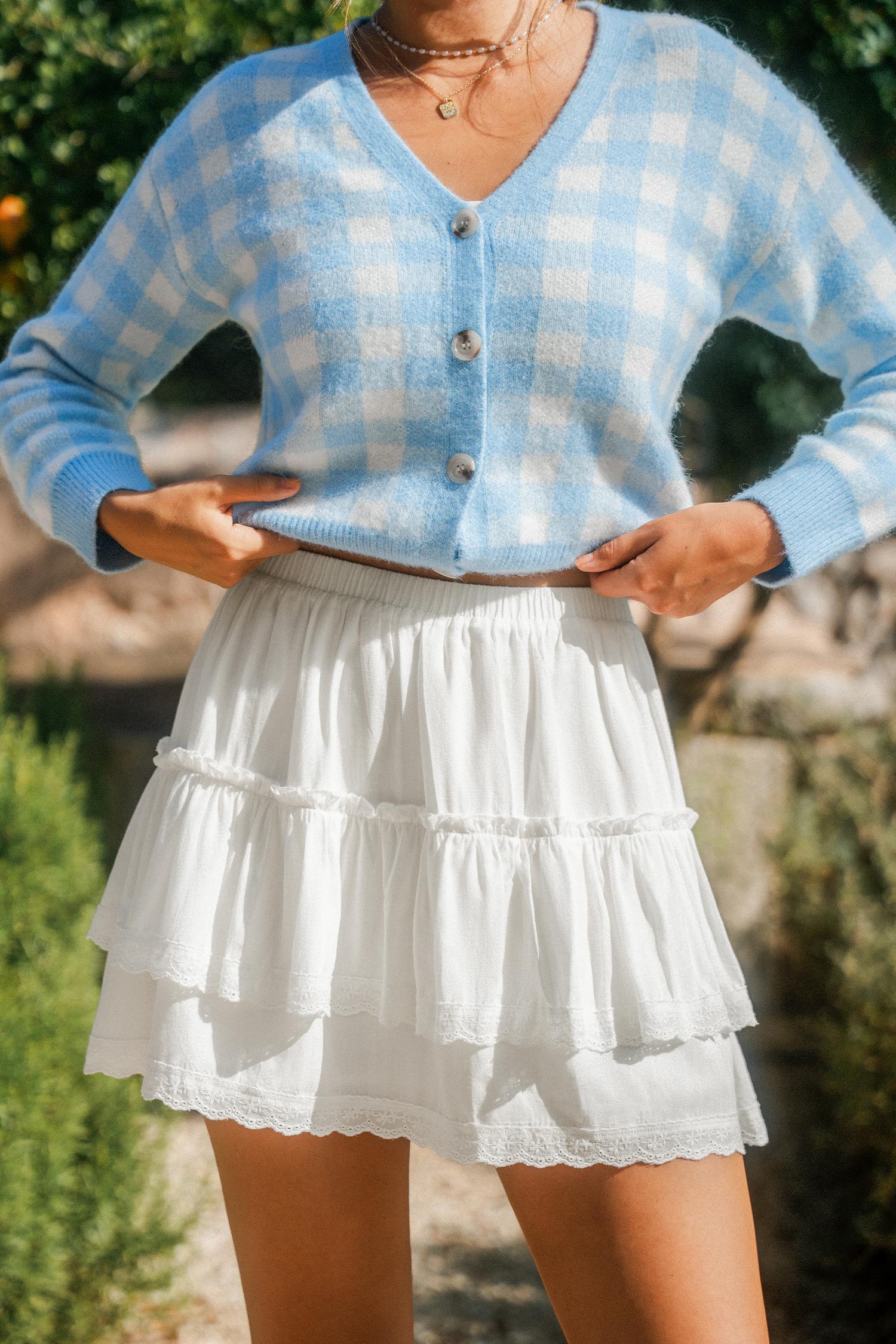 lighthearted white mini skirt - l