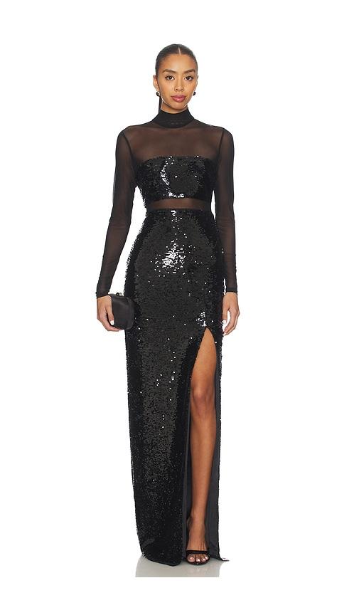 likely sequin andie gown in black. - size 0 (also in 2, 4, 6, 8)