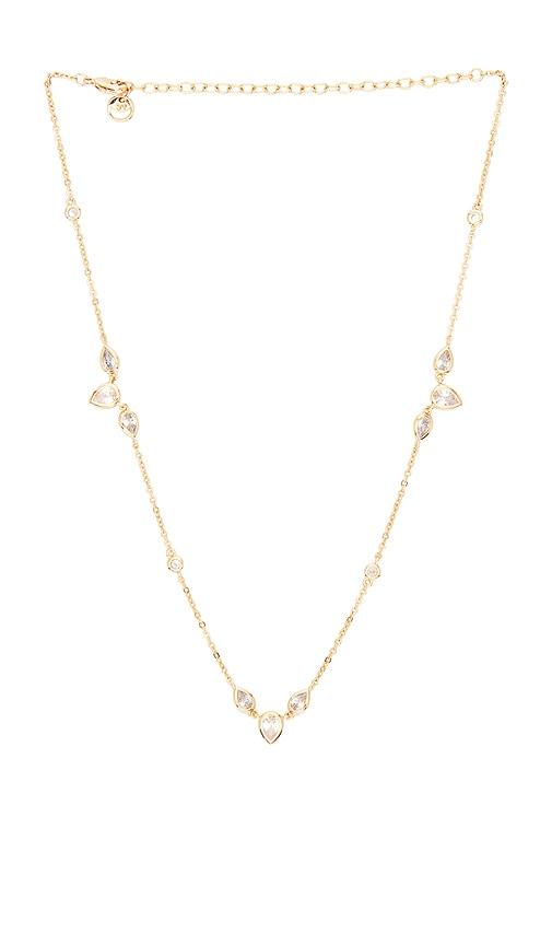 lili claspe aurora choker in metallic gold.