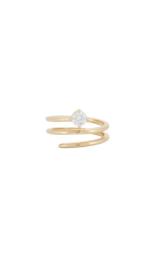 lili claspe bloom wrap ring in metallic gold. - size 5 (also in 6, 7, 8)