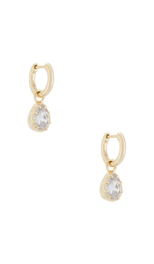 lili claspe cleo pear drops in metallic gold.