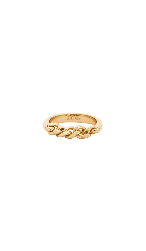 lili claspe harper ring in metallic gold. - size 5 (also in 8)