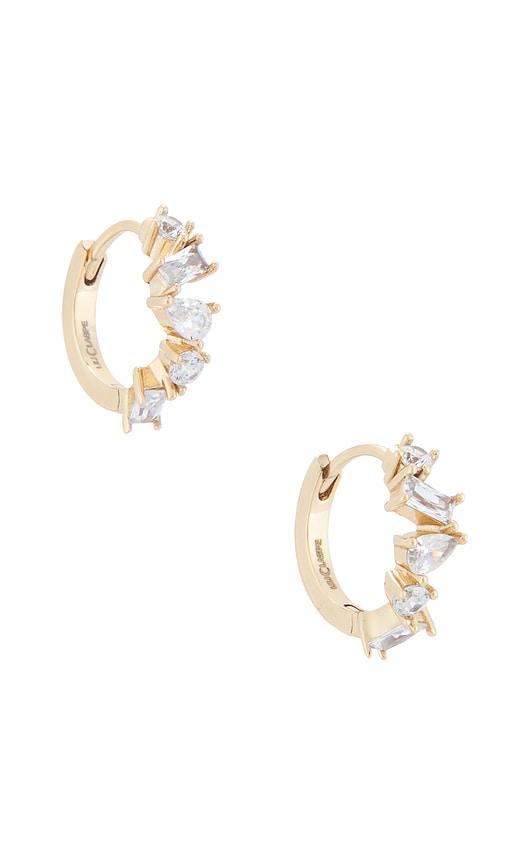 lili claspe mavis huggies in metallic gold.
