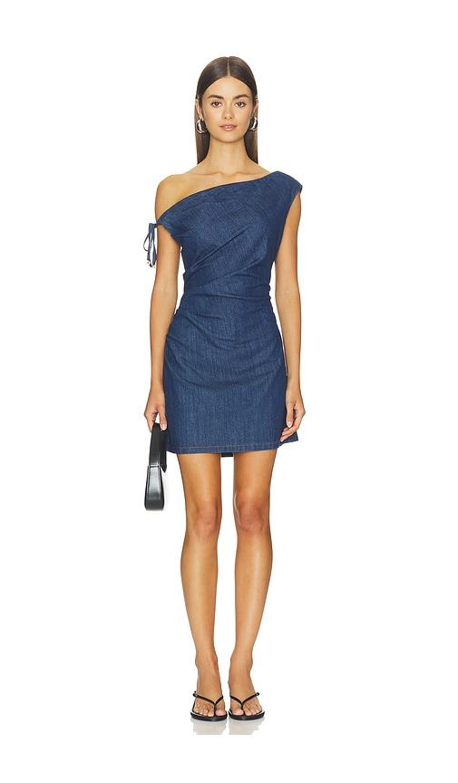 line & dot abo mini dress in blue. - size l (also in s, xs, m)