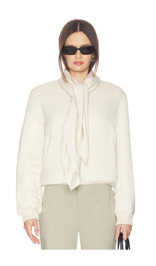 line & dot agnes scarf bomber jacket in white. - size m (also in s, xs)