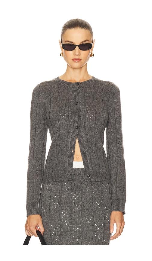 line & dot alena cardigan in grey. - size l (also in s, xs, m)