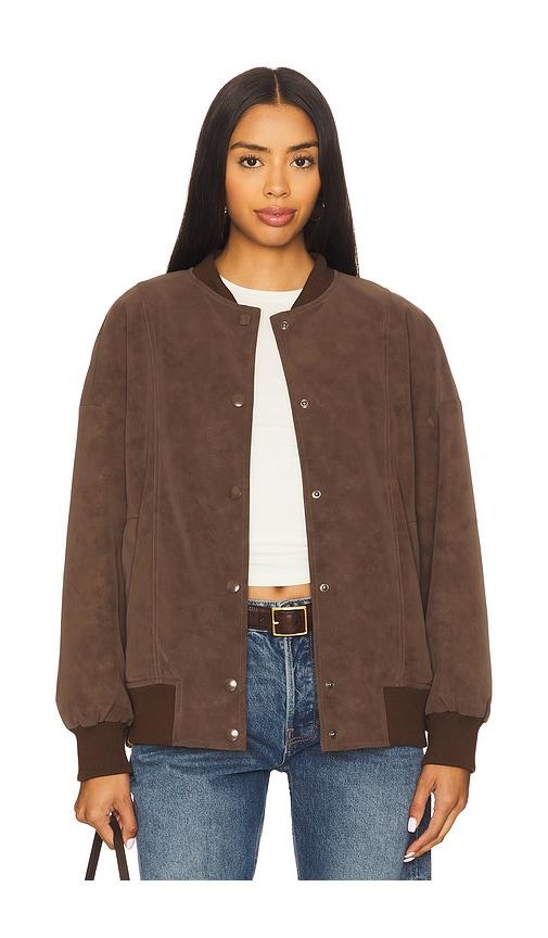 line & dot alfie jacket in brown. - size l (also in s, xs, m)