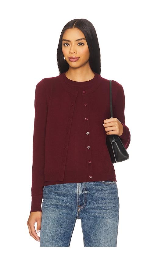line & dot ayla double layered sweater in burgundy. - size s (also in xs)
