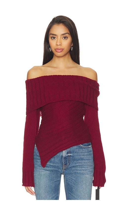 line & dot betty sweater in burgundy. - size s (also in xs)