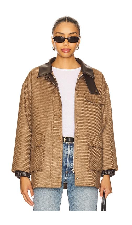 line & dot bourbon jacket in brown. - size l (also in m, xs)