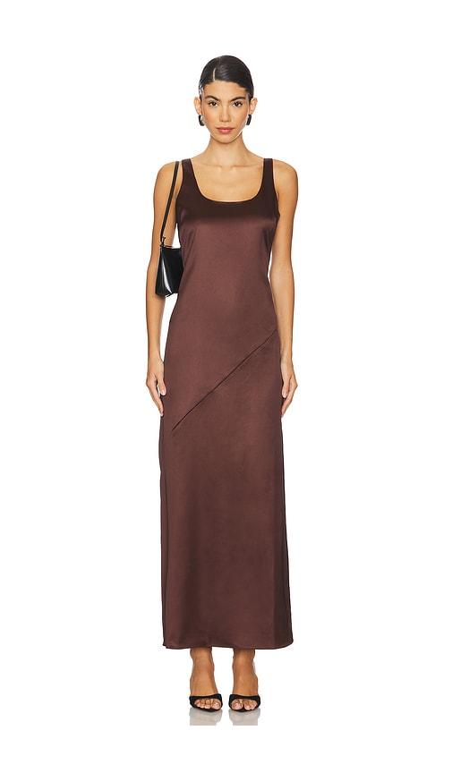 line & dot dalton dress in chocolate. - size l (also in xs)