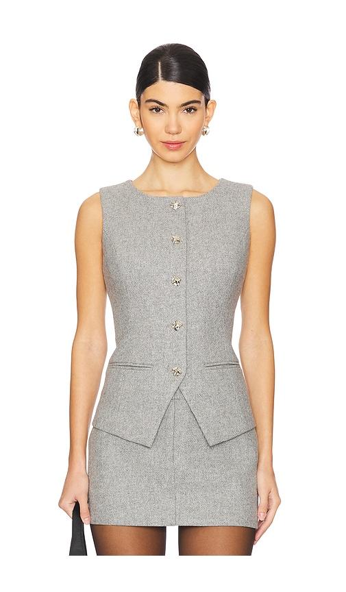 line & dot damson vest in grey. - size l (also in m)