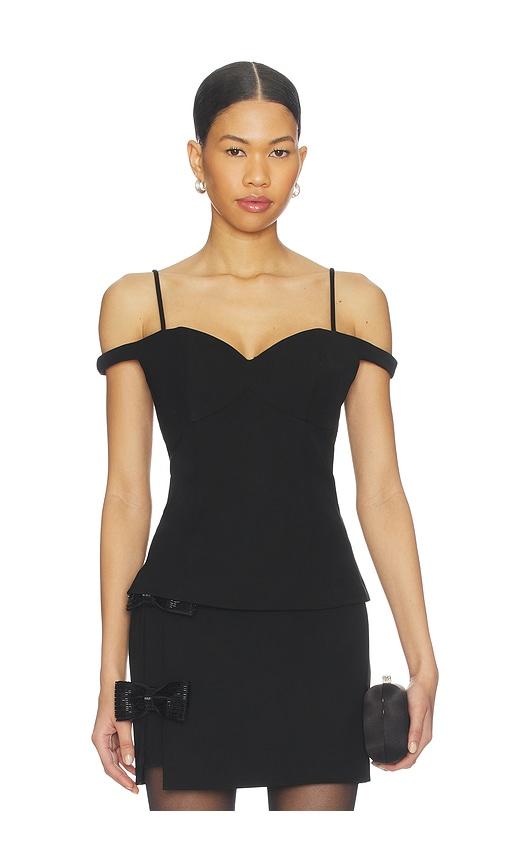 line & dot elodie top in black. - size l (also in m, s, xs)