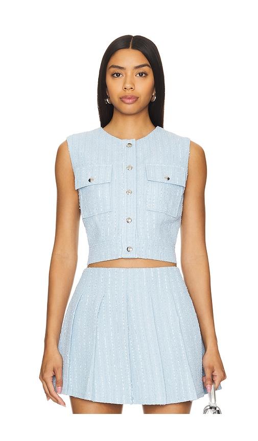 line & dot emmeline top in baby blue. - size xl (also in l)