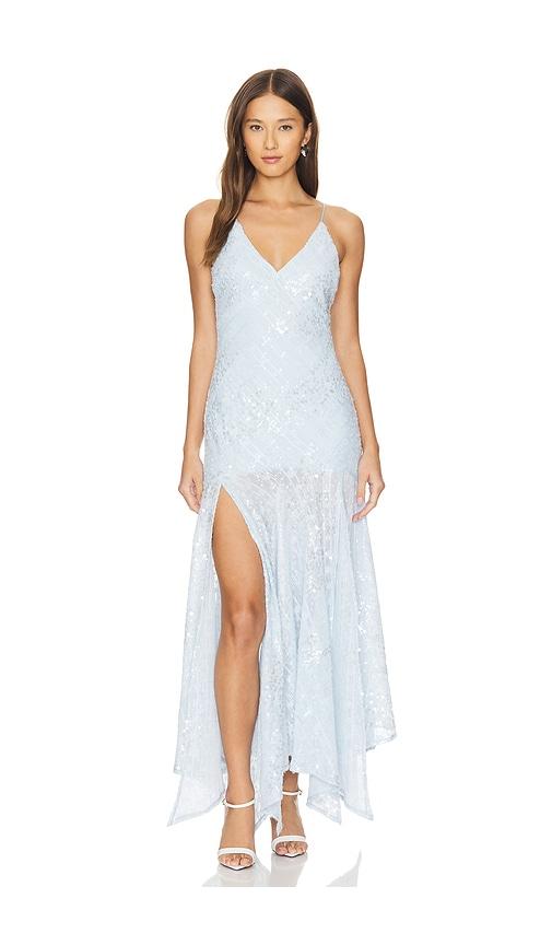 line & dot eros maxi dress in baby blue. - size m (also in xl)
