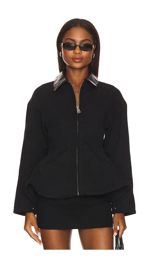 line & dot eton peplum jacket in black. - size m (also in s)