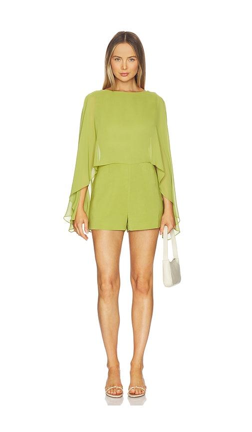 line & dot fond romper in green. - size l (also in xs)