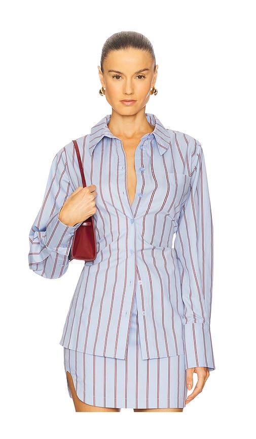 line & dot getty shirt in baby blue. - size m (also in s, xs)
