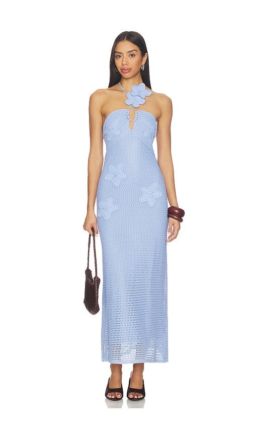line & dot gienna sweater maxi dress in baby blue. - size m (also in s, xs)