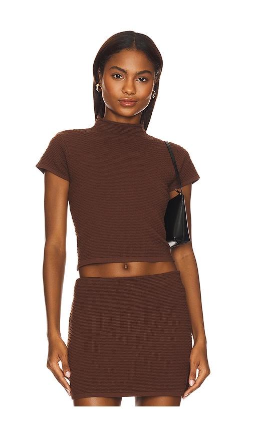 line & dot grove top in brown. - size m (also in s, xs)