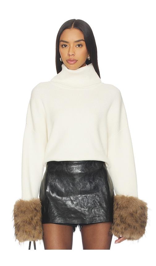 line & dot hadley sweater in cream. - size l (also in xs)