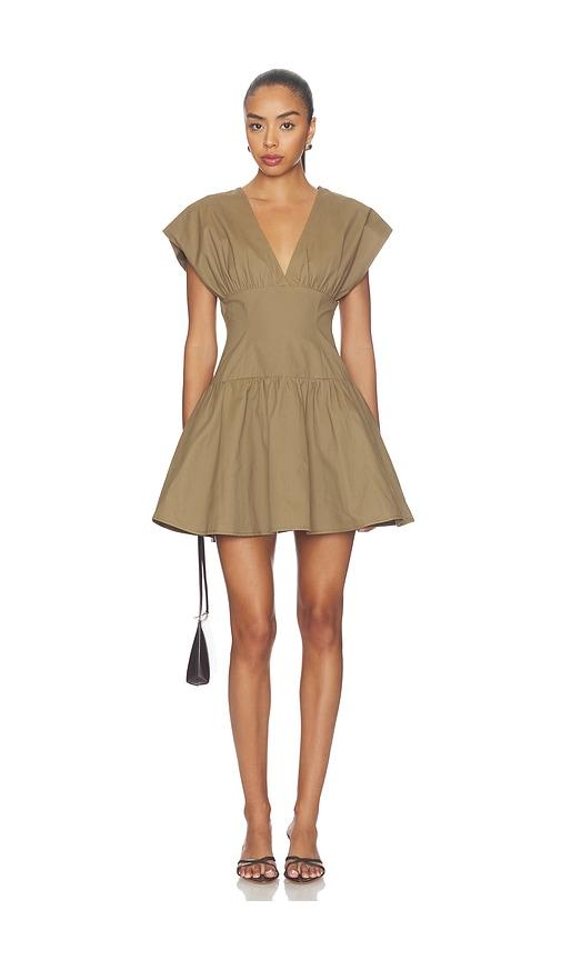 line & dot hamish mini dress in brown. - size s (also in xs)