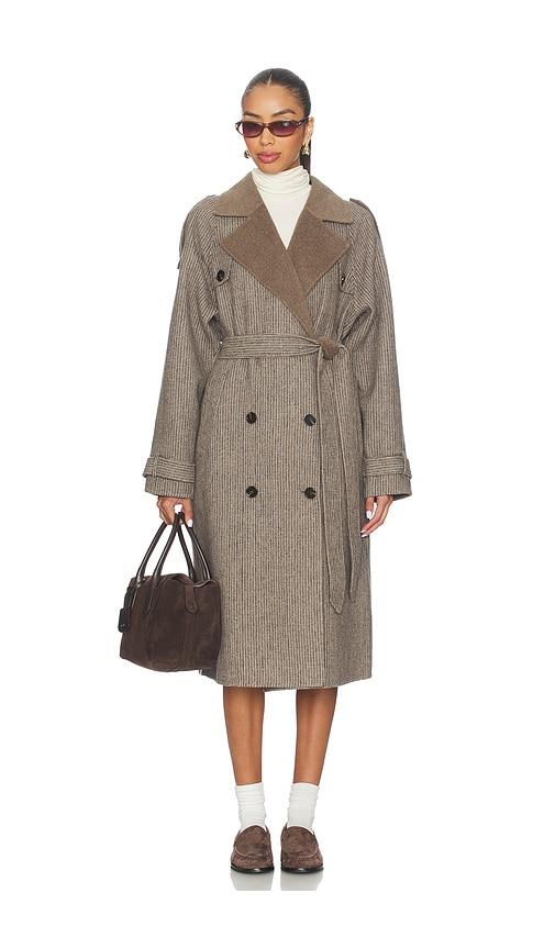 line & dot hugo plaid coat in brown. - size m (also in s)