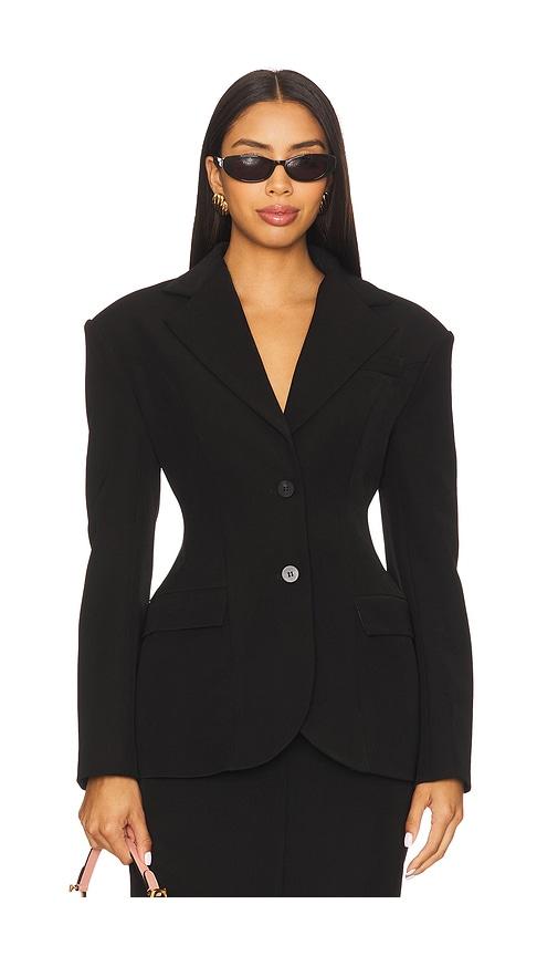 line & dot ida hourglass blazer in black. - size m (also in s, xs)