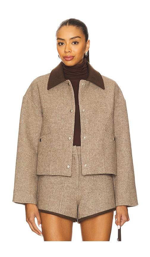 line & dot ingrid jacket in brown. - size l (also in m)