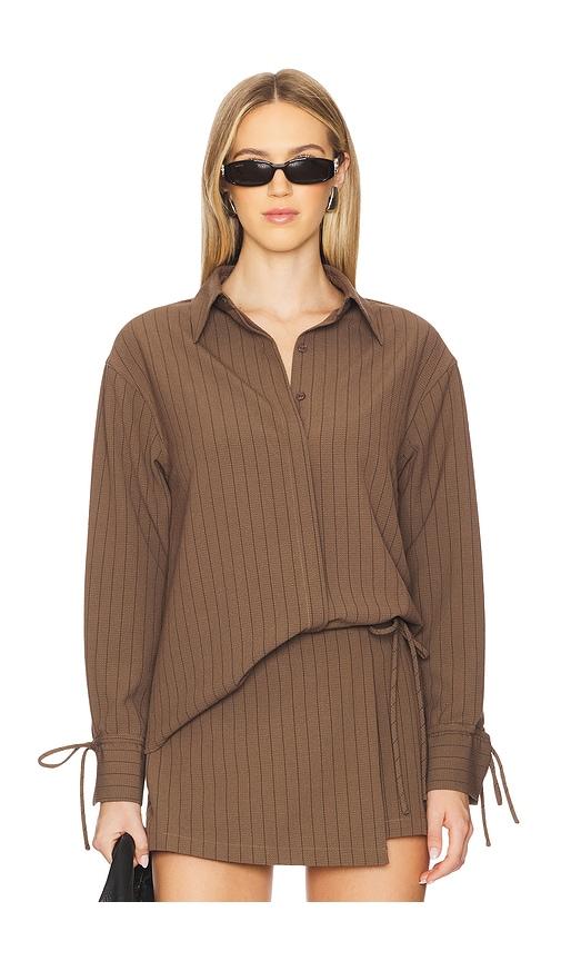 line & dot koa shirt in brown. - size m (also in s)