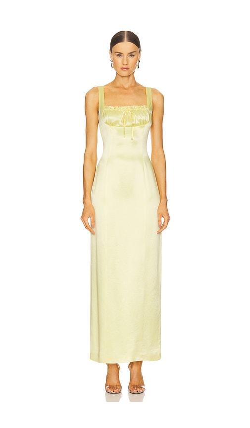 line & dot limone maxi dress in yellow. - size l (also in s, xs, m)