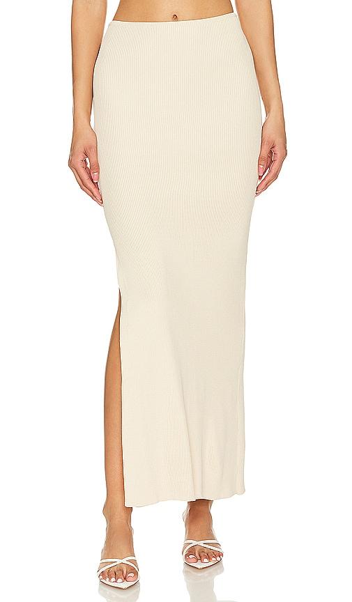 line & dot lockheart maxi skirt in taupe. - size m (also in l)