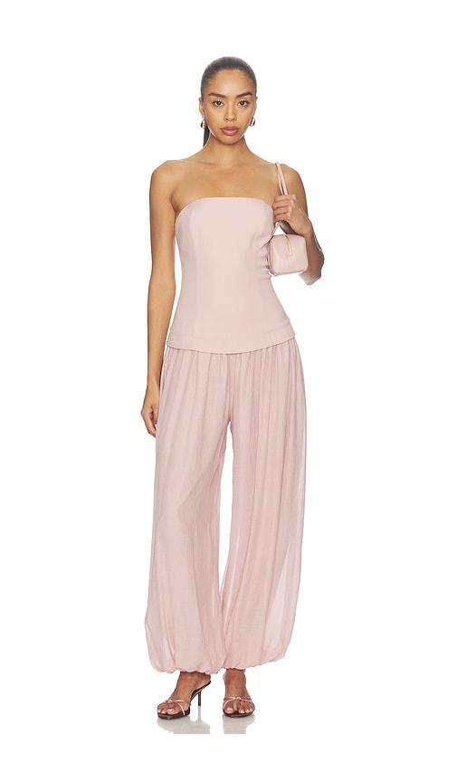 line & dot lowen jumpsuit in pink. - size l (also in xs)