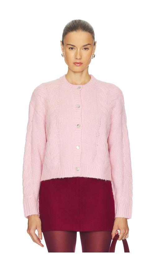 line & dot melba cardigan in pink. - size l (also in s, xs, m)