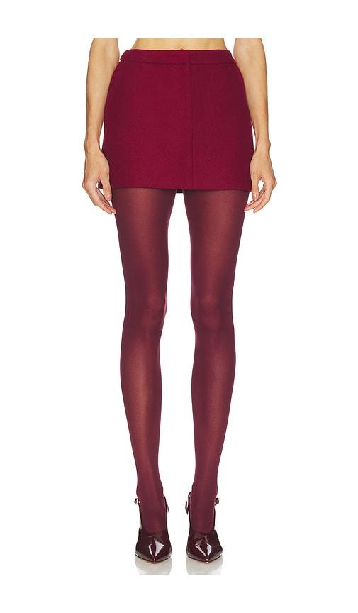 line & dot noelia mini skirt in burgundy. - size l (also in m, s, xs)