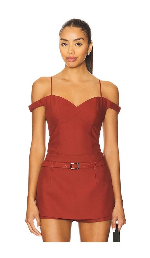 line & dot olina top in rust. - size l (also in s, xs, m)
