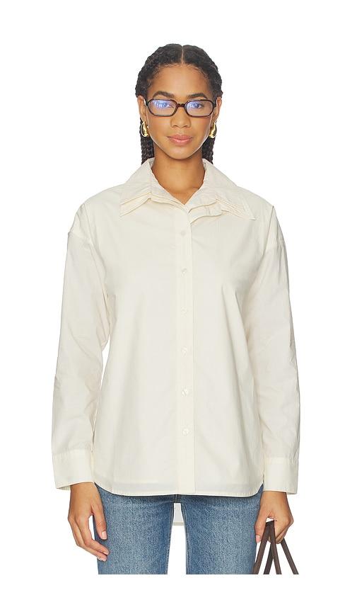 line & dot palermo double layer shirt in cream. - size m (also in s, xs)