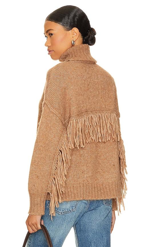 line & dot parker sweater in tan. - size l (also in s, xs, m)