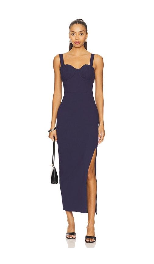 line & dot perla maxi dress in navy. - size m (also in s, xs)