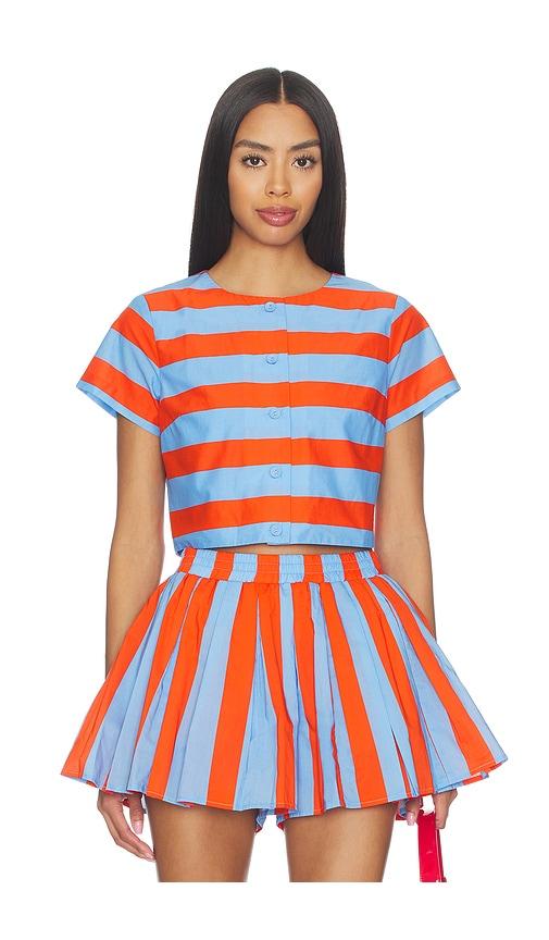 line & dot primo top in red,blue. - size s (also in xs)