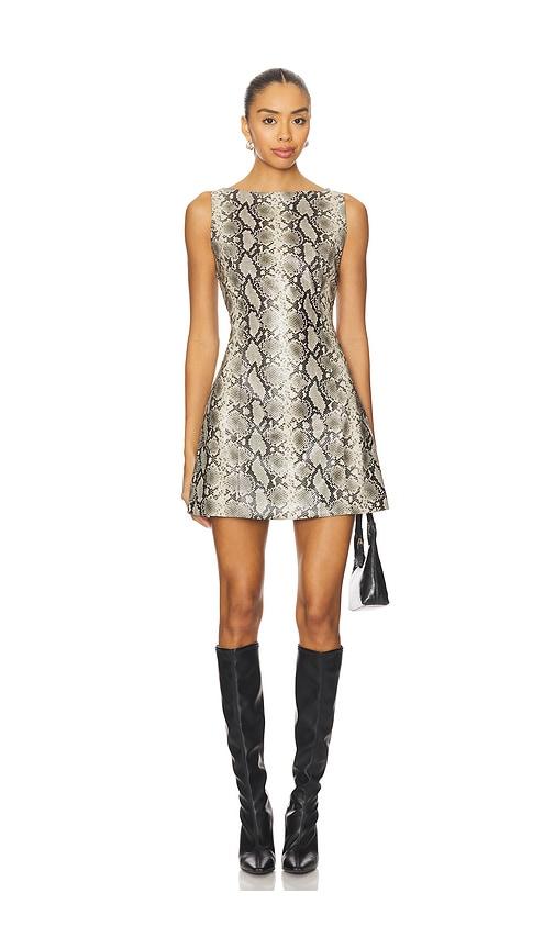 line & dot python mini dress in grey. - size s (also in xs)