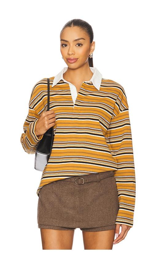 line & dot remie rugby shirt in mustard. - size l (also in m, s, xs)