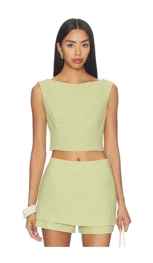 line & dot shea top in green. - size l (also in m, s, xs)