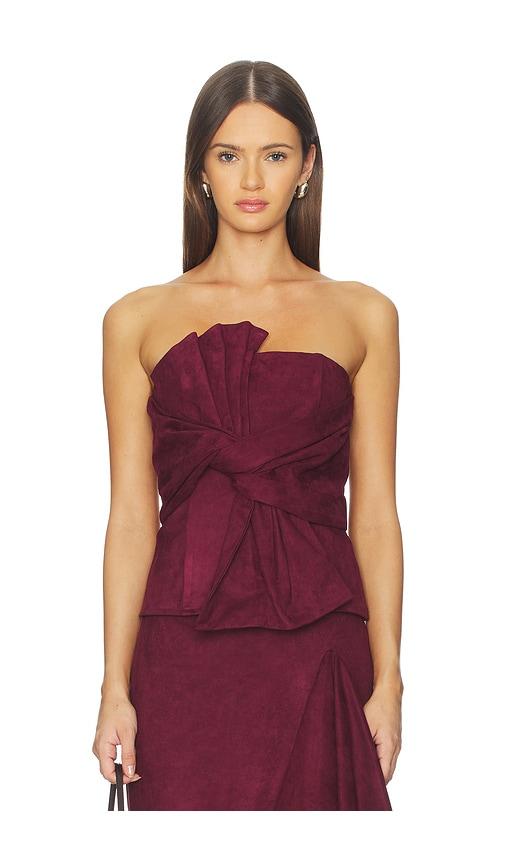 line & dot valen top in burgundy. - size m (also in s, xs)