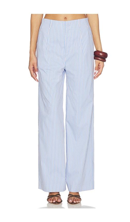 line & dot x revolve claudine pant in blue. - size l (also in s, xs, m)